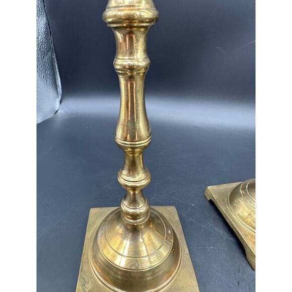 Set of 2 Brass Candlestick Candle Holders EUC Beautiful! - Picture 4 of 10